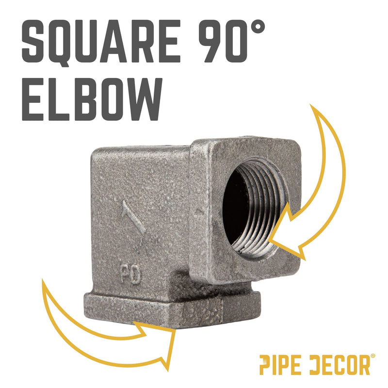 1 in. Black Square 90 Degree Elbow