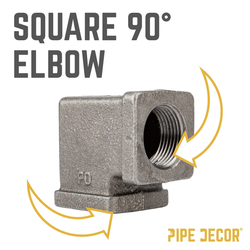 1/2 in. Black Square 90 Degree Elbow