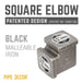 Pipe Decor Square Elbow Patented Design (Patent No. D985738) Black Malleable Iron