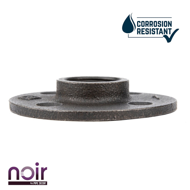 1 in. Prefinished Matte Black Floor Flange