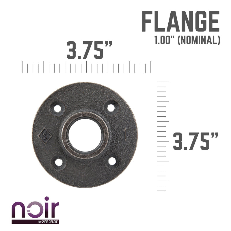 1 in. Prefinished Matte Black Floor Flange