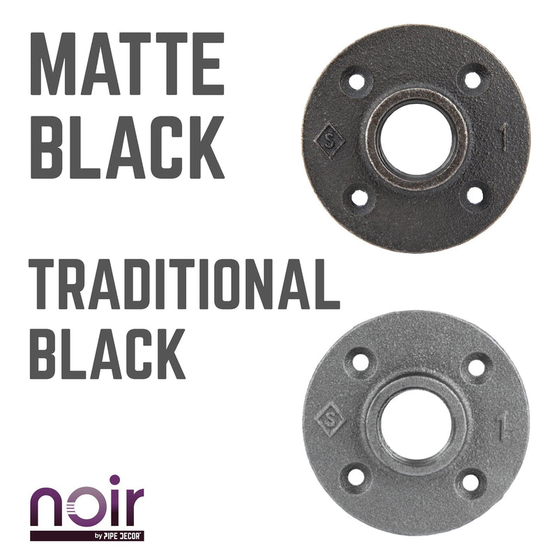 1 in. Prefinished Matte Black Floor Flange