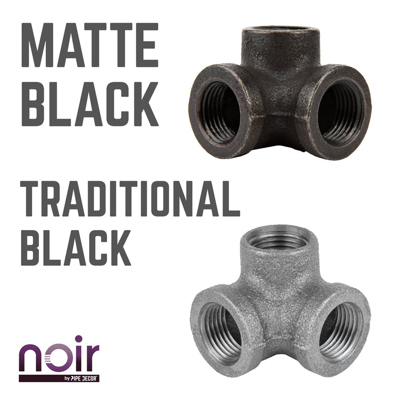 1/2 in.  Prefinished Matte Black Side Outlet Elbow