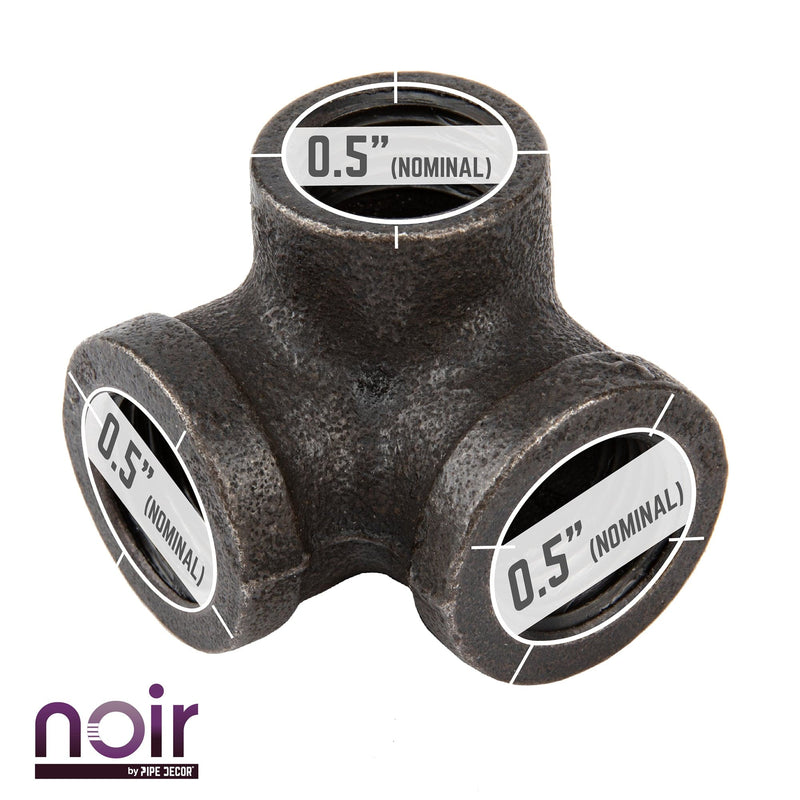 1/2 in.  Prefinished Matte Black Side Outlet Elbow