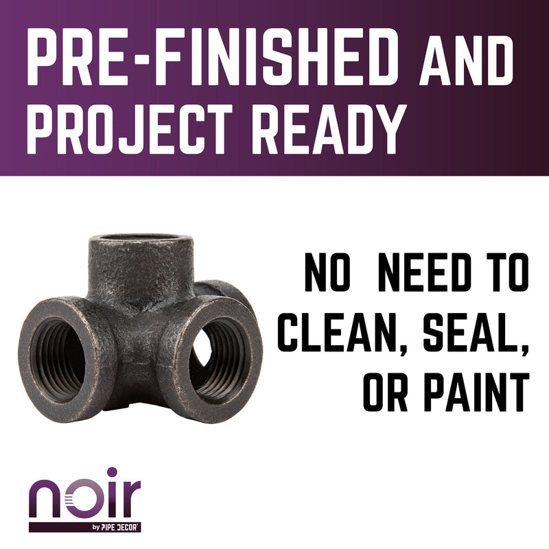 1/2 in.  Prefinished Matte Black Side Outlet Tee