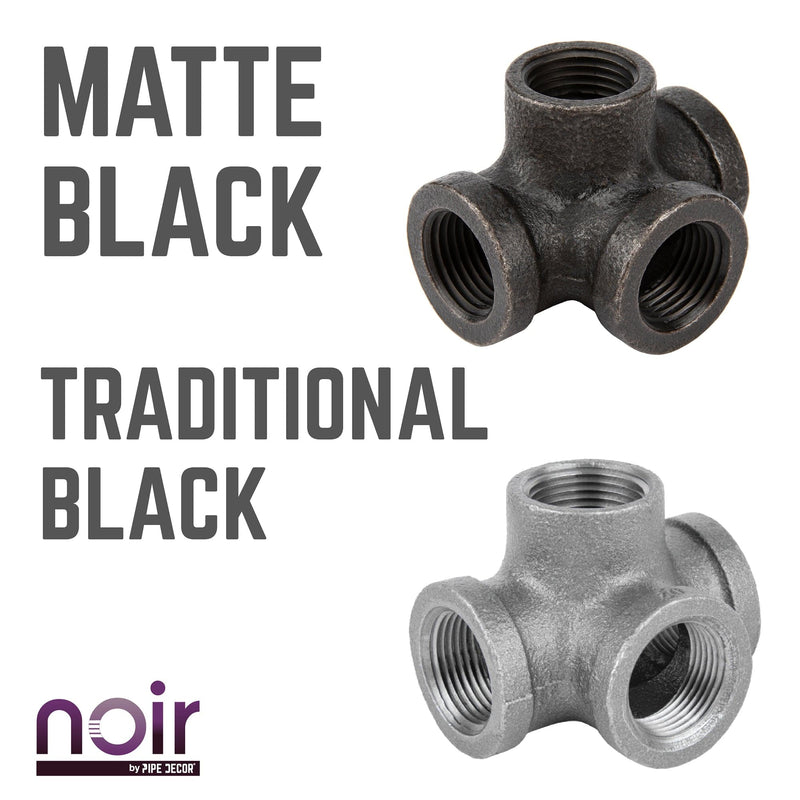 1/2 in.  Prefinished Matte Black Side Outlet Tee