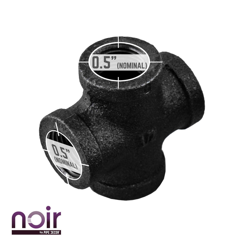 1/2 in. Prefinished Matte Black Cross