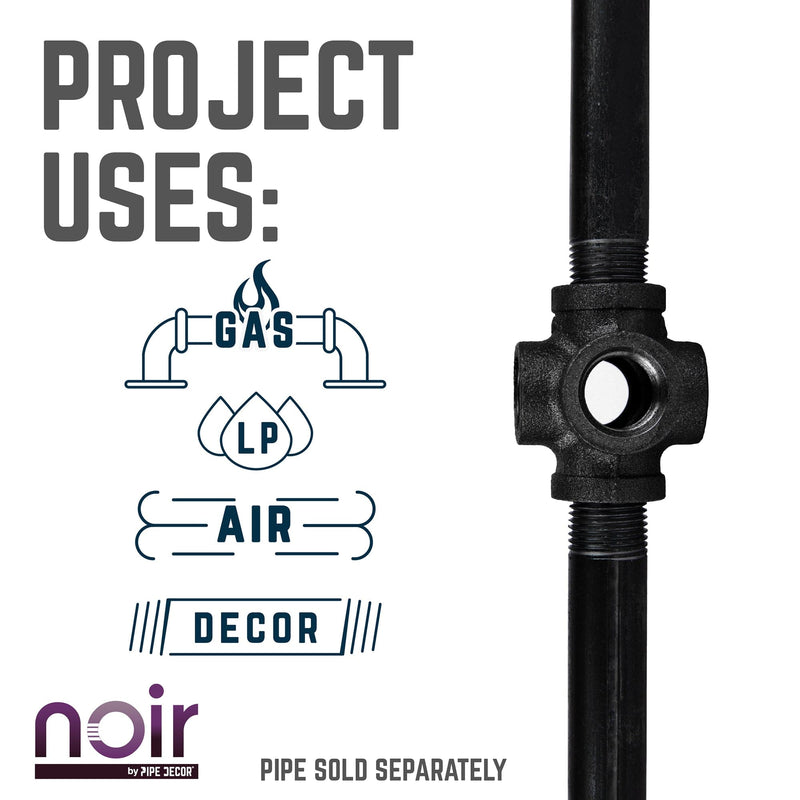 1/2 in. Prefinished Matte Black 6-Way Fitting