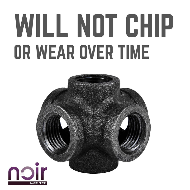 1/2 in. Prefinished Matte Black 6-Way Fitting