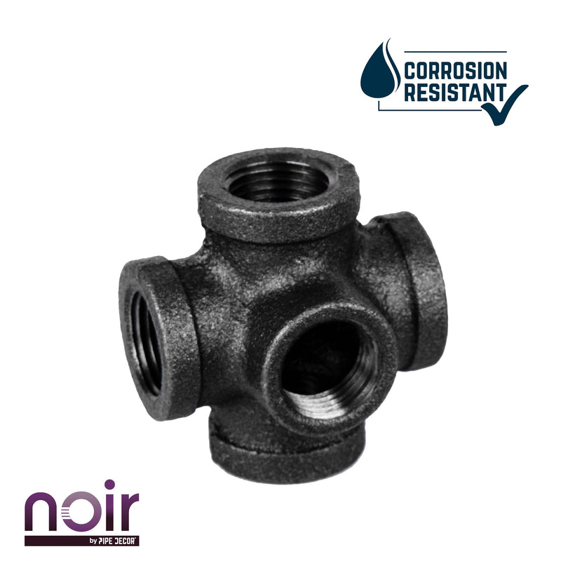 1/2 in. Prefinished Matte Black 5-Way Fitting