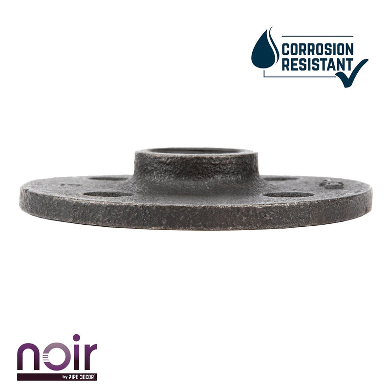 1/2 in. Prefinished Matte Black Floor Flange