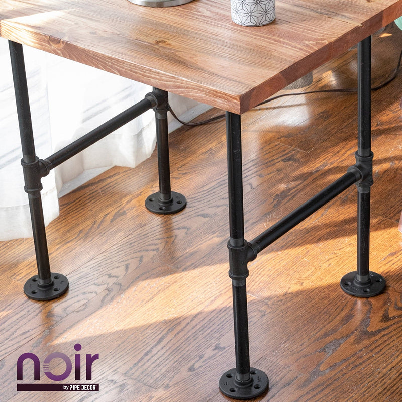 Brida de piso preacabada negra mate de 3/4 pulg.