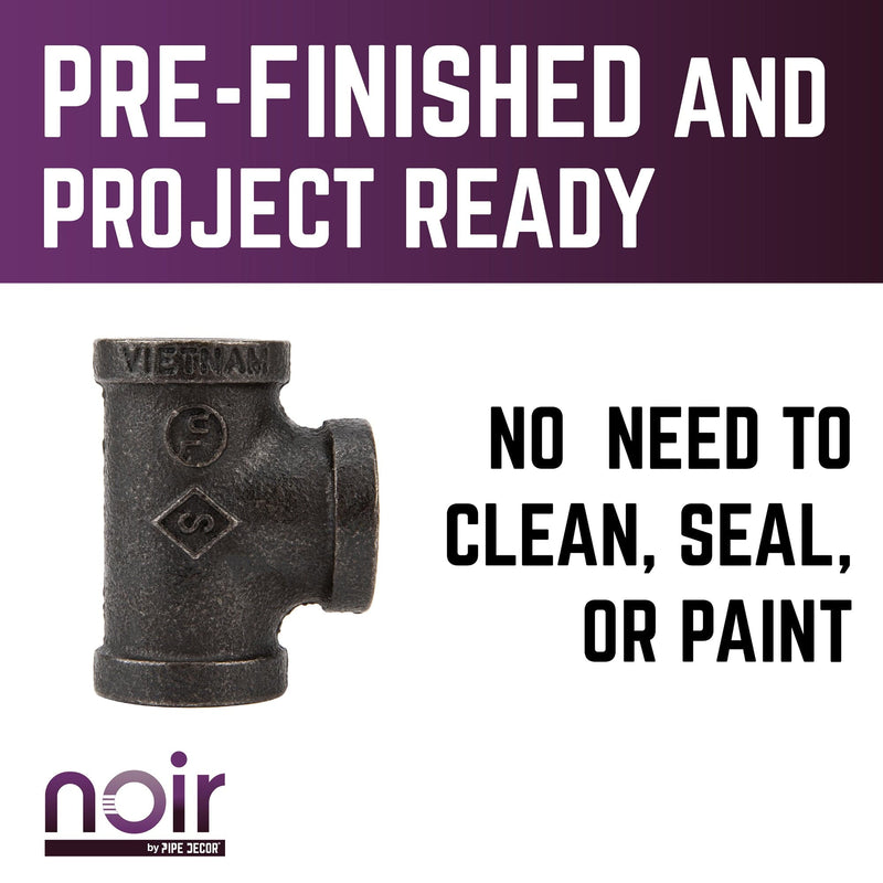 1/2 in.  Prefinished Matte Black Tee