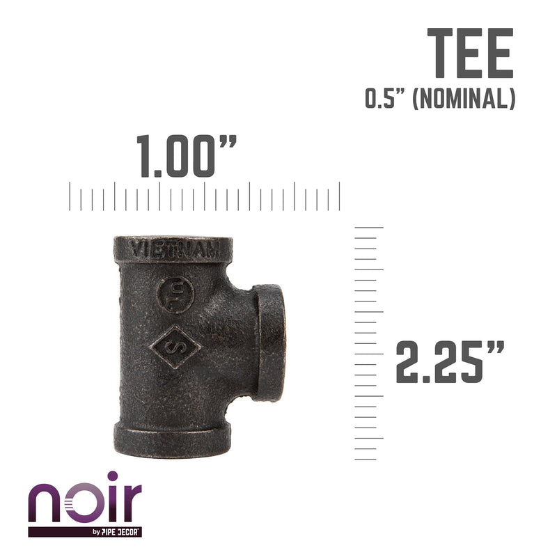 1/2 in.  Prefinished Matte Black Tee