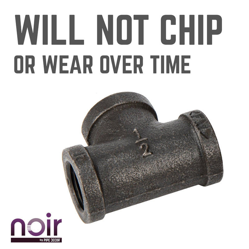 1/2 in.  Prefinished Matte Black Tee