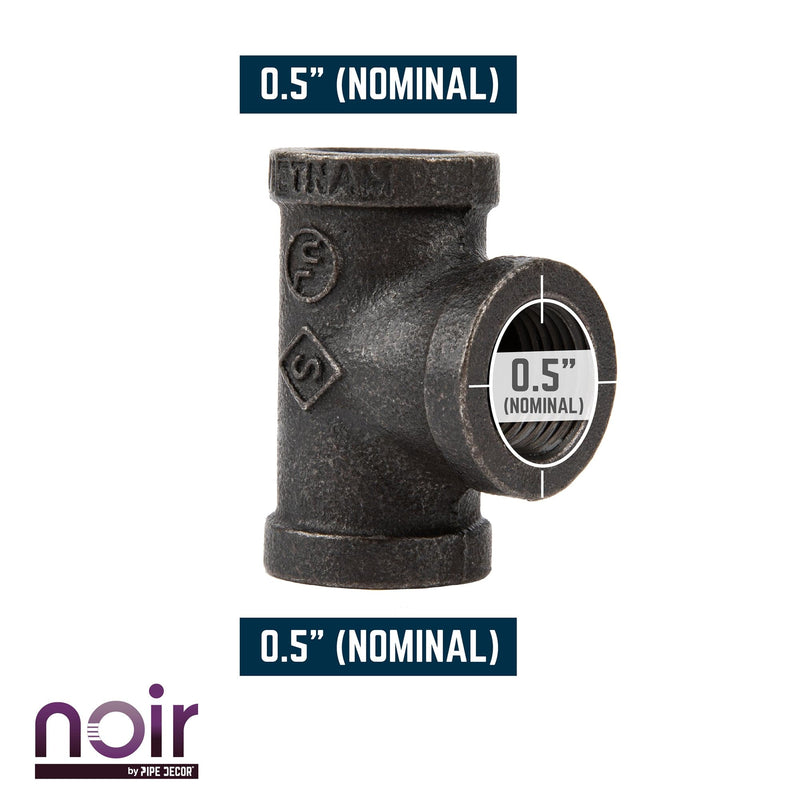 1/2 in.  Prefinished Matte Black Tee