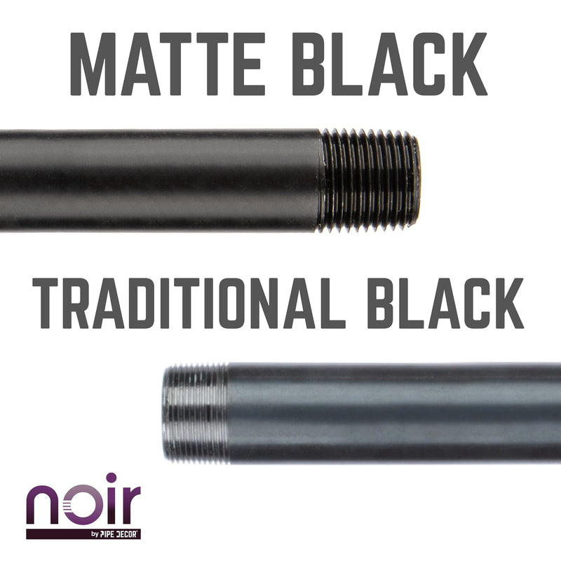 Tuyau préfini noir mat de 1/2 po x 12 po