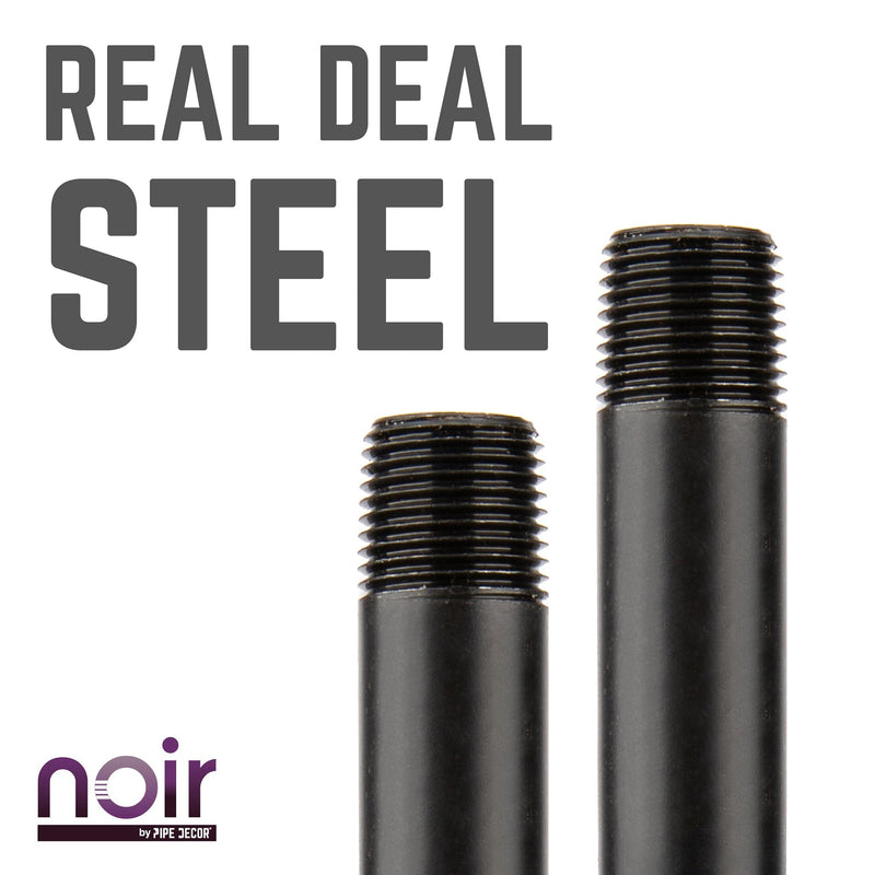 Tuyau préfini noir mat de 1/2 po x 12 po