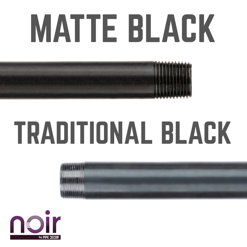 Tuyau préfini noir mat de 1/2 po x 6 po