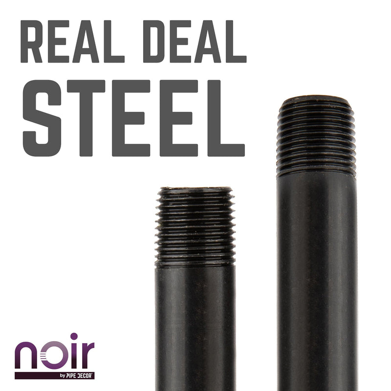 Tuyau préfini noir mat de 1/2 po x 6 po