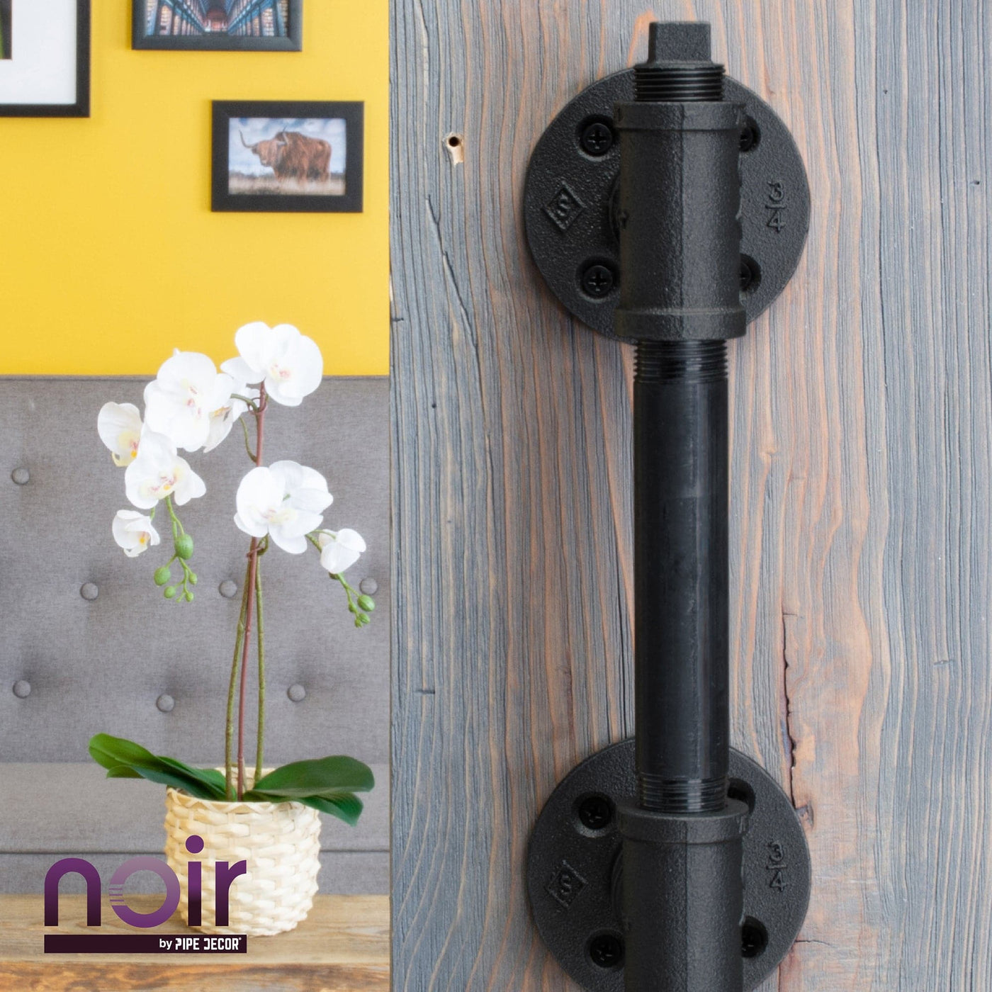 1/2 in. x 1 in. Prefinished Matte Black Pipe — PIPE DECOR