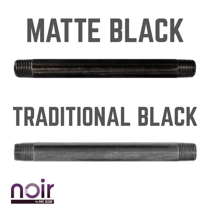 Tubo negro mate preacabado de 1/2 pulg. x 10 pulg.