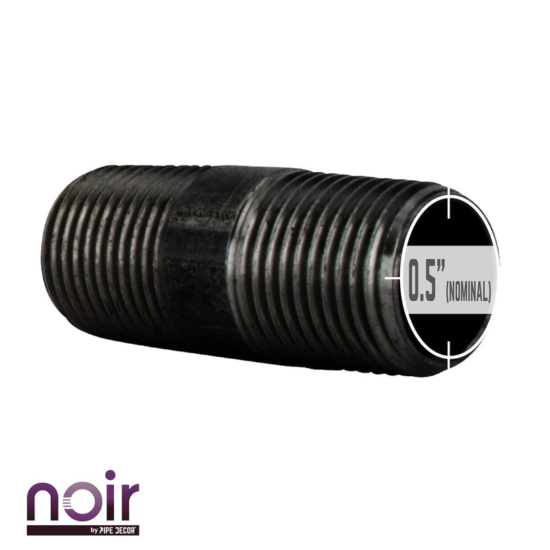 1/2 in. x 2 in. Prefinished Matte Black Pipe