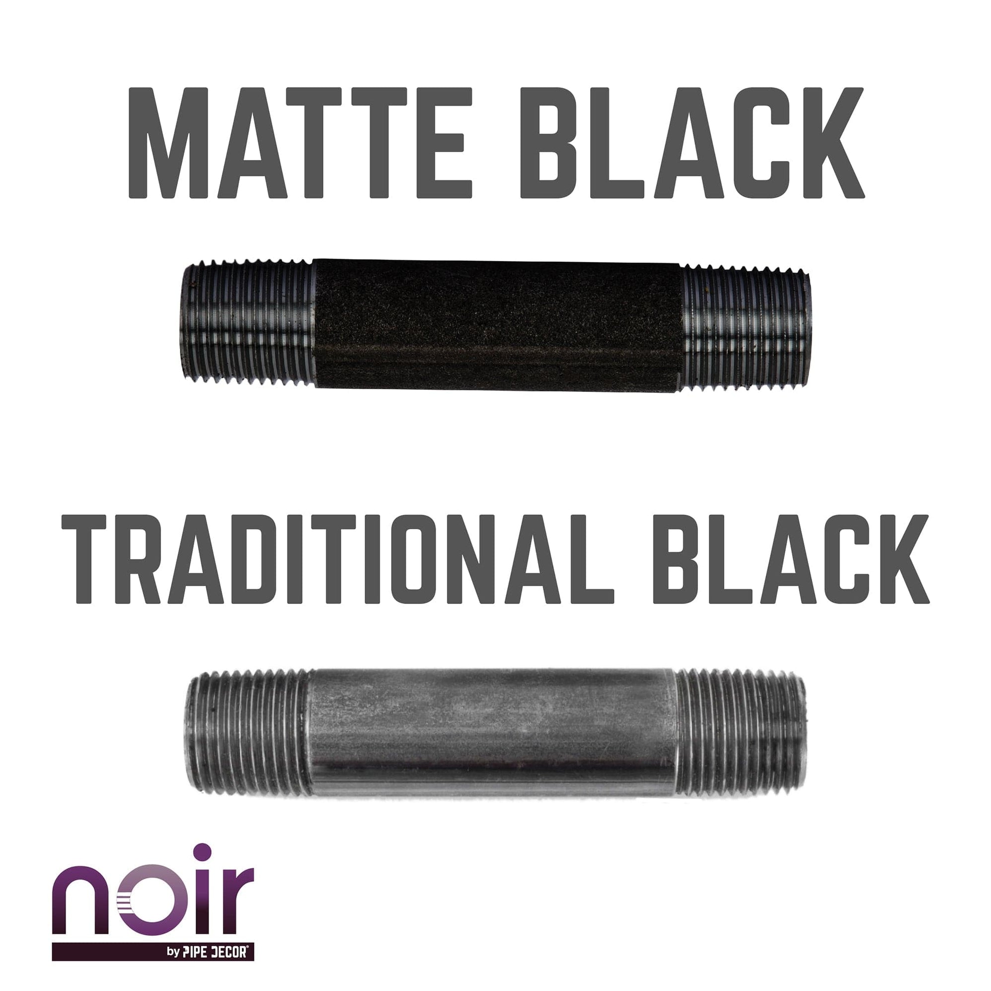 1/2 in. x 4 in. Prefinished Matte Black Pipe — PIPE DECOR