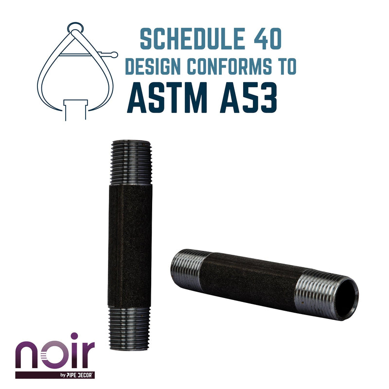 1/2 in. x 4 in. Prefinished Matte Black Pipe