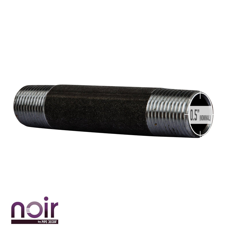 1/2 in. x 4 in. Prefinished Matte Black Pipe