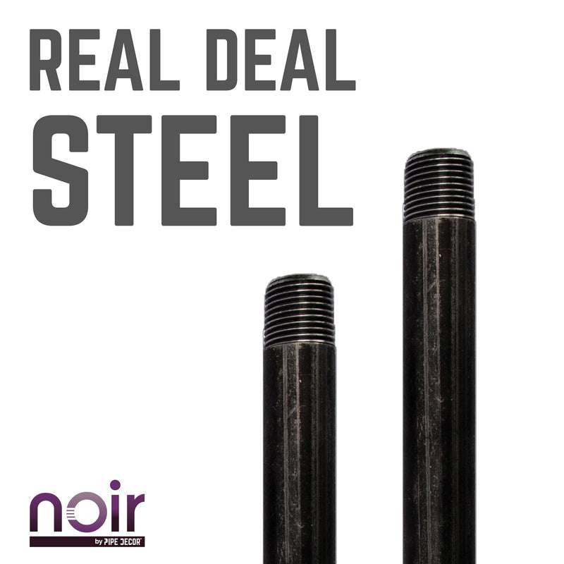 Tubo negro mate preacabado de 1/2 pulg. x 8 pulg.