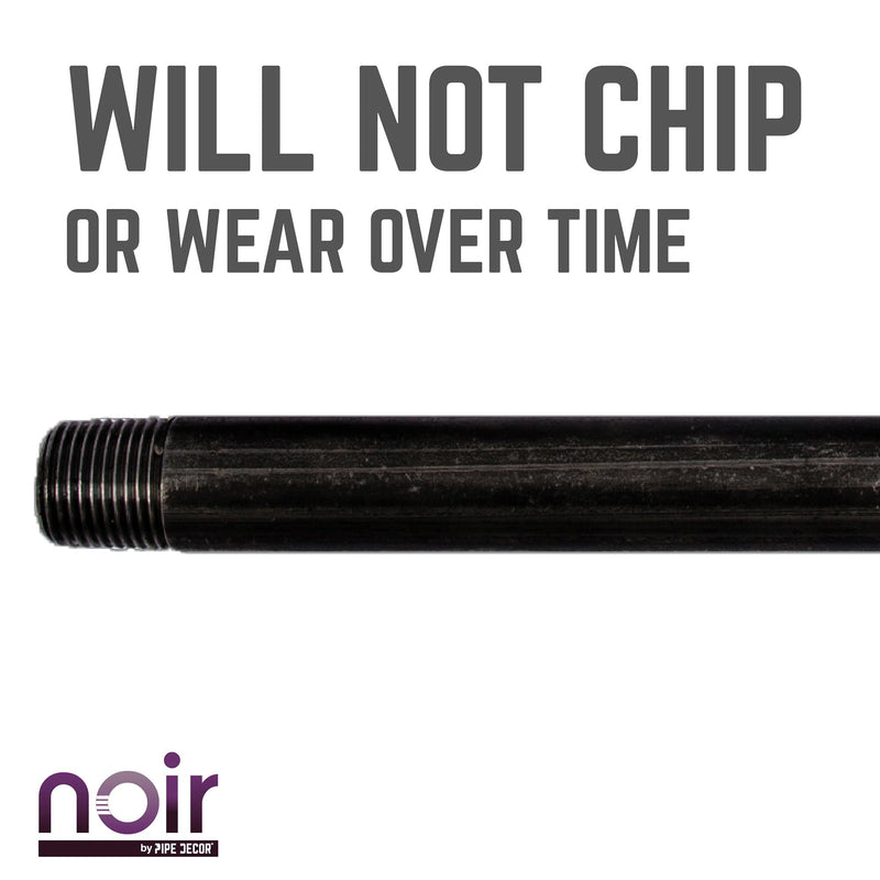 Tubo negro mate preacabado de 1/2 pulg. x 8 pulg.