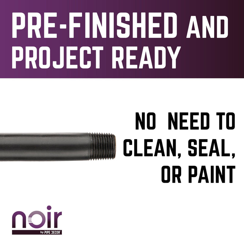 Tuyau préfini noir mat de 1/2 po x 24 po