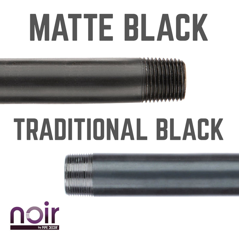 Tuyau préfini noir mat de 1/2 po x 24 po