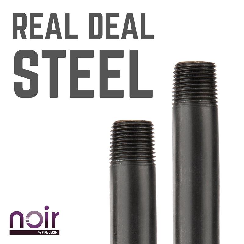 Tuyau préfini noir mat de 1/2 po x 24 po