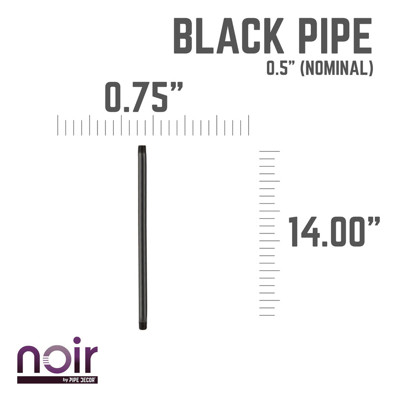 Tuyau préfini noir mat de 1/2 po x 24 po