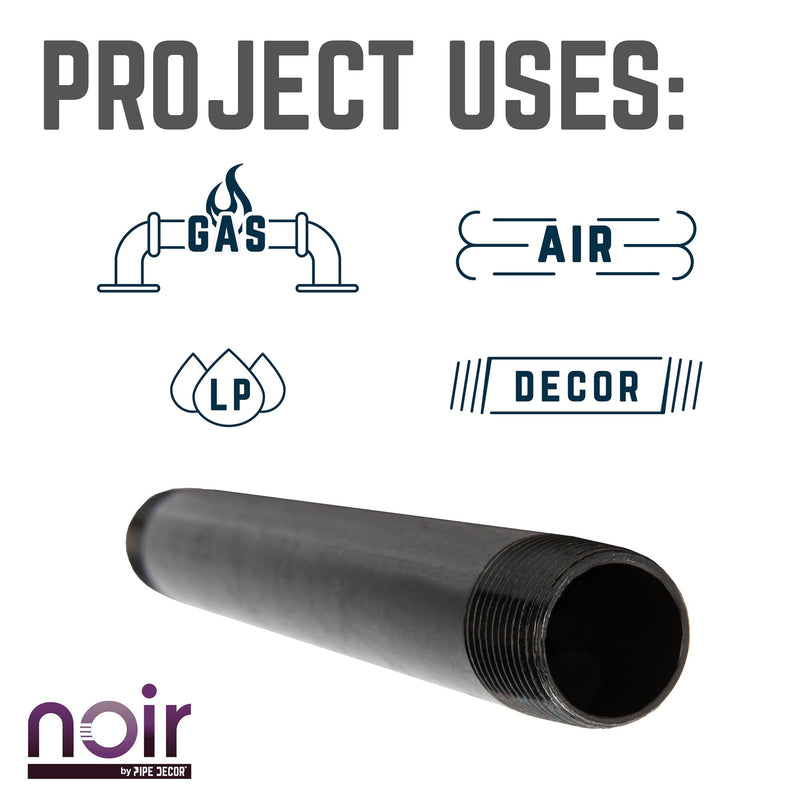 1 in. x 30 in. Prefinished Matte Black Pipe