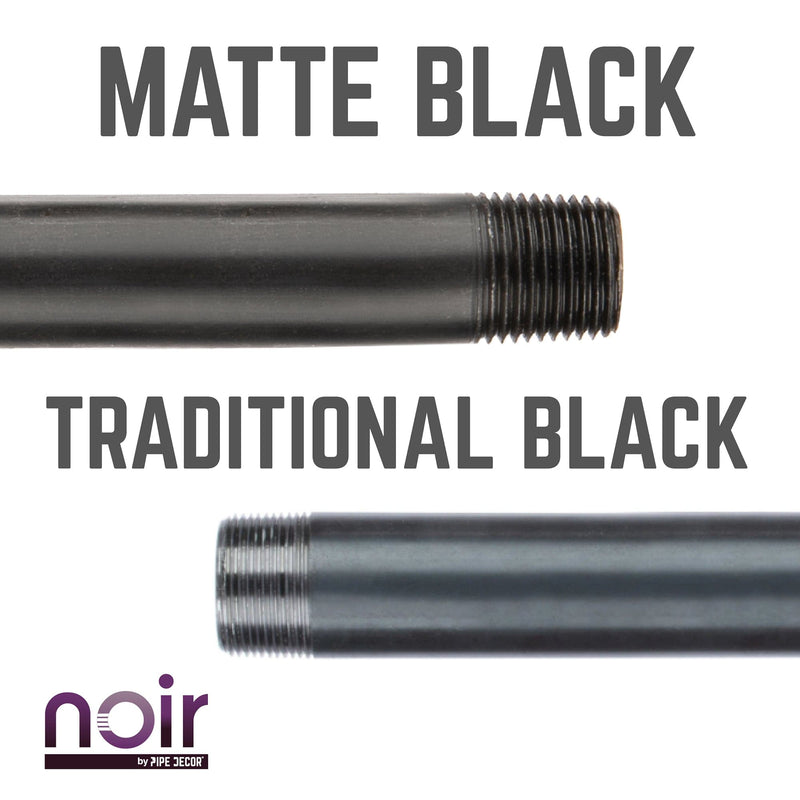 Tubo negro mate preacabado de 3/4 pulg. x 18 pulg.