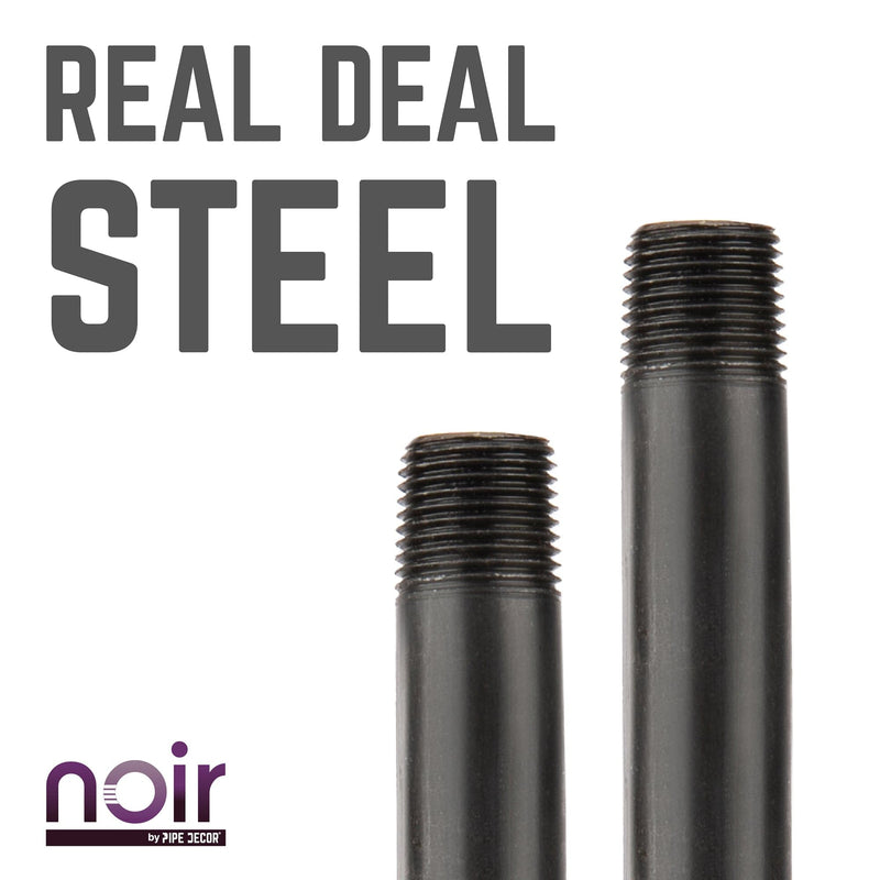 Tubo negro mate preacabado de 3/4 pulg. x 18 pulg.