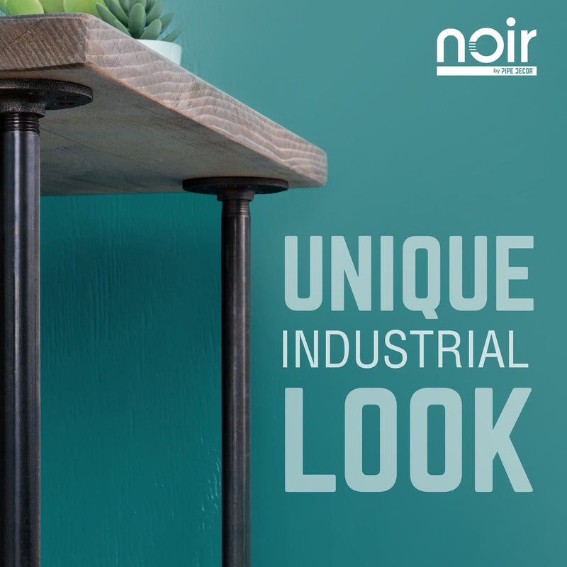 1 in. x 30 in.  Noir Black Round Flange Pipe Table Legs - 4 Pack