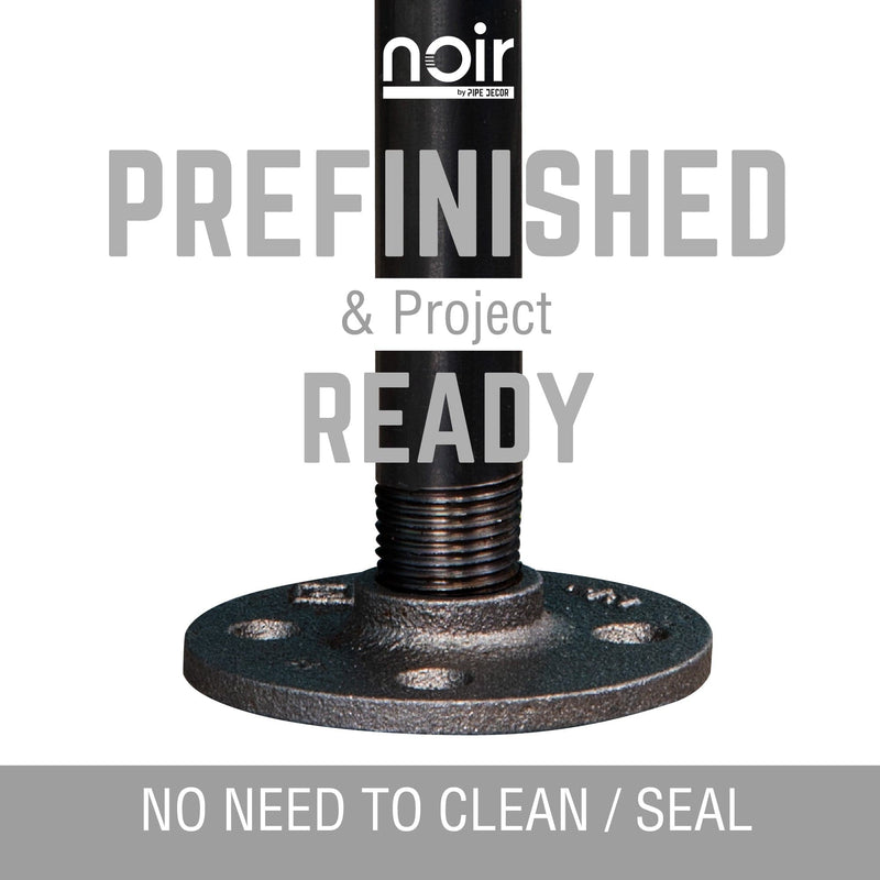 1 in. x 30 in.  Noir Black Round Flange Pipe Table Legs - 4 Pack