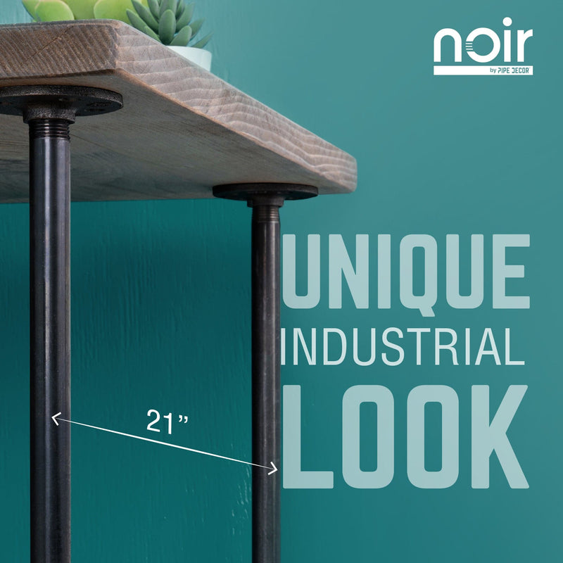 Noir Black H Desk by PIPE DECOR