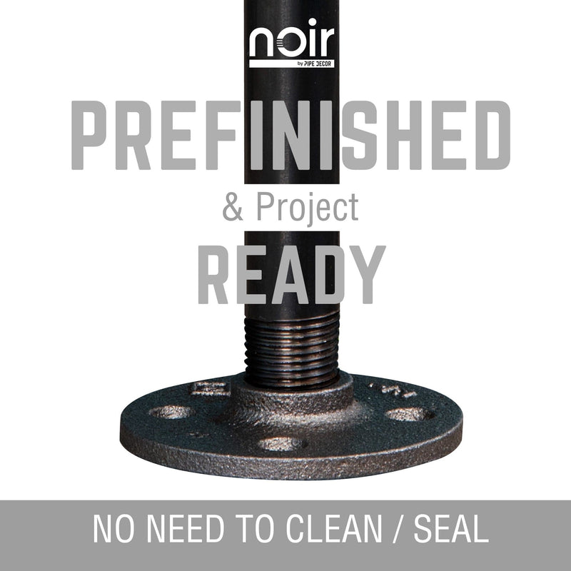 Noir Black H Desk by PIPE DECOR