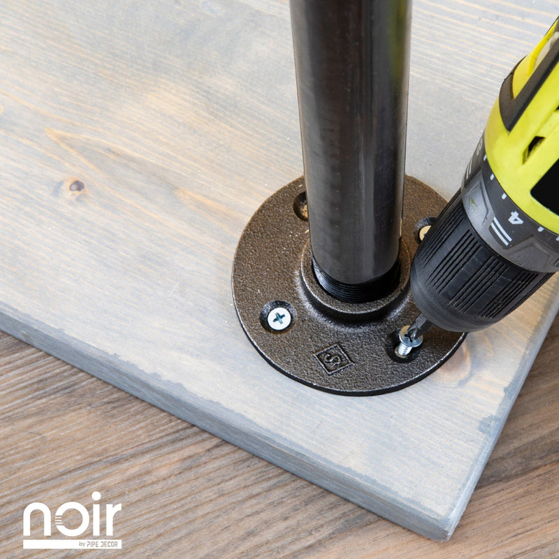 Noir Black H Desk by PIPE DECOR