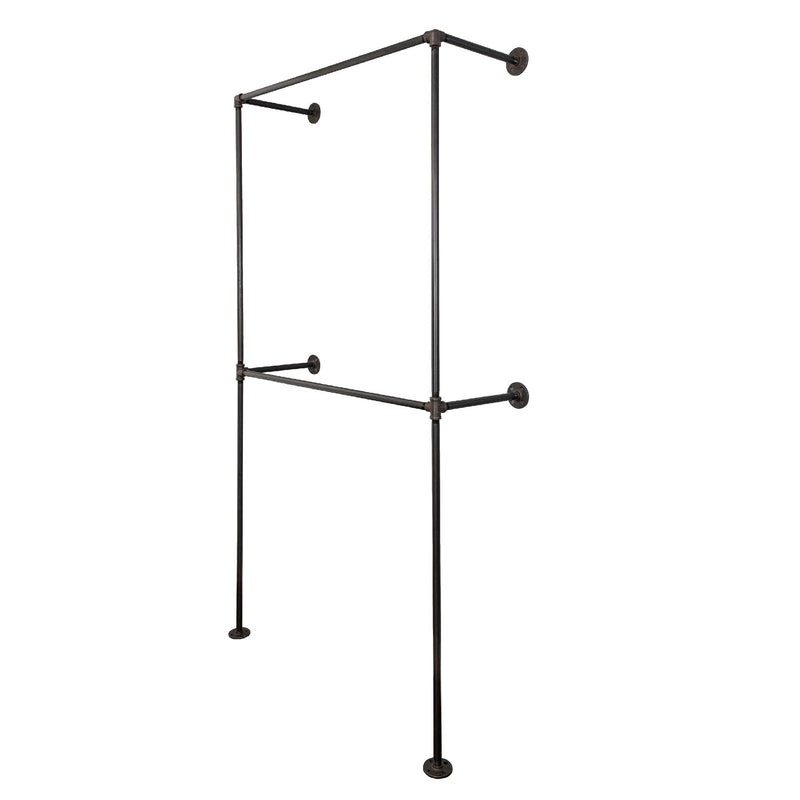 Noir Black Wall Mounted Double Hung Clothing Rack