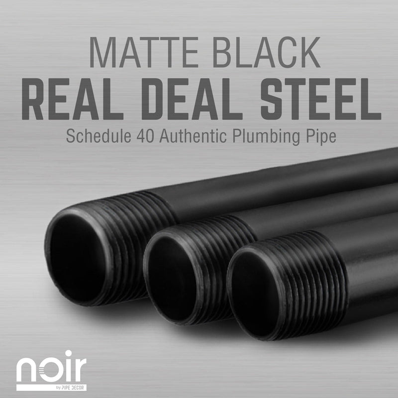 Noir Black Wall Mounted Double Hung Clothing Rack