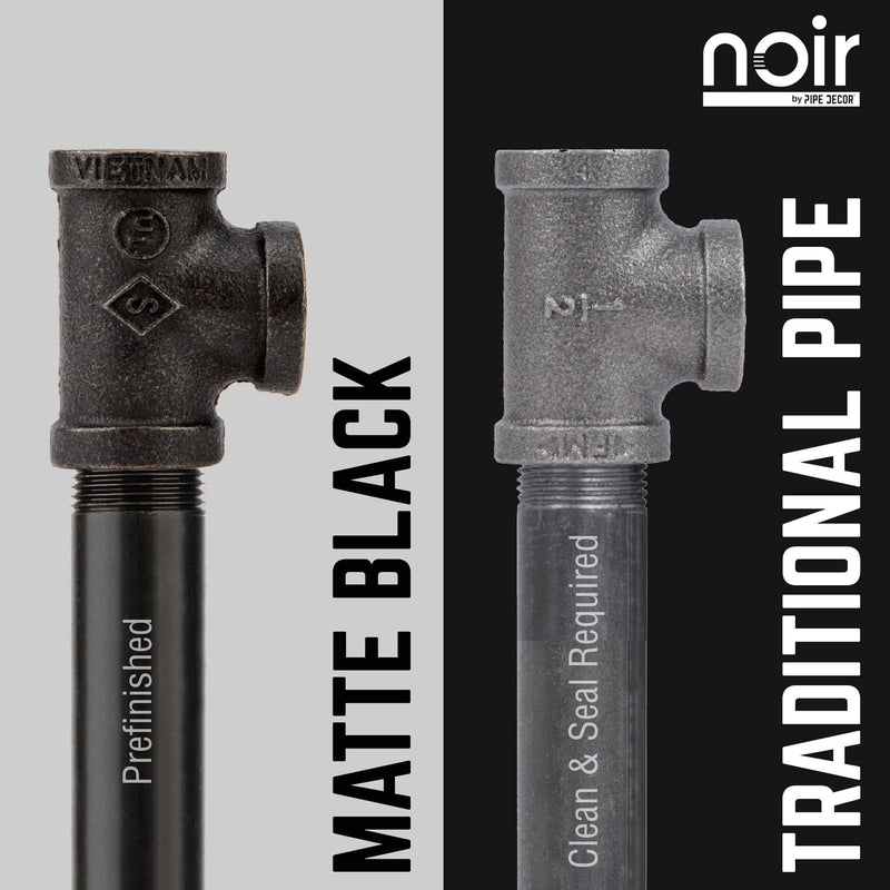 Kit de soportes para colgar ropa en negro Noir de 1/2 pulg. x 12 pulg. (paquete de 4)