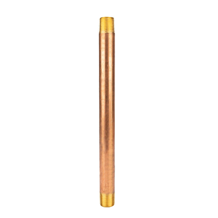 1/2 in. x 10 in. Red Brass Pipe — PIPE DECOR
