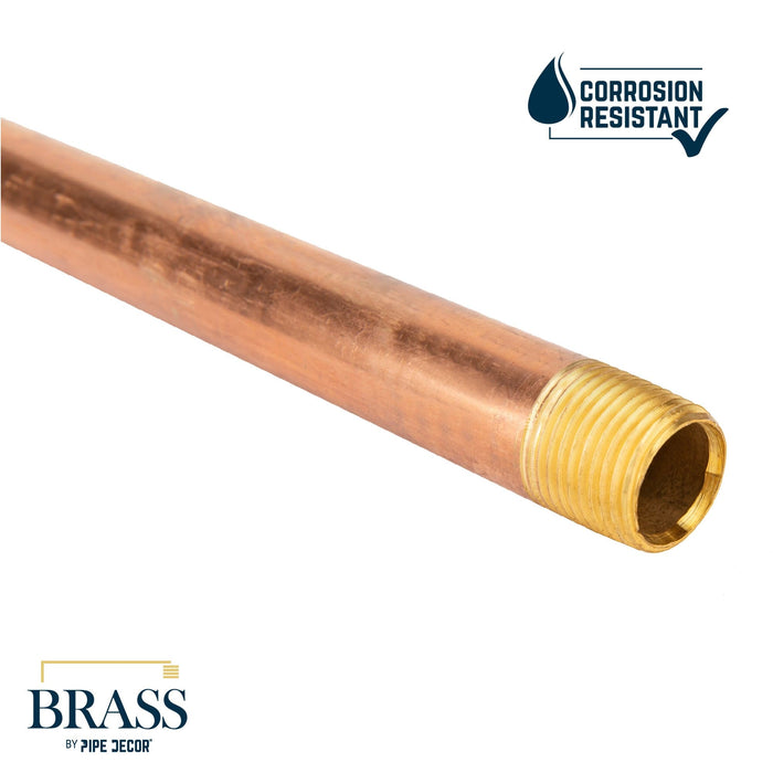 1/2 in. x 12 in. Red Brass Pipe — PIPE DECOR