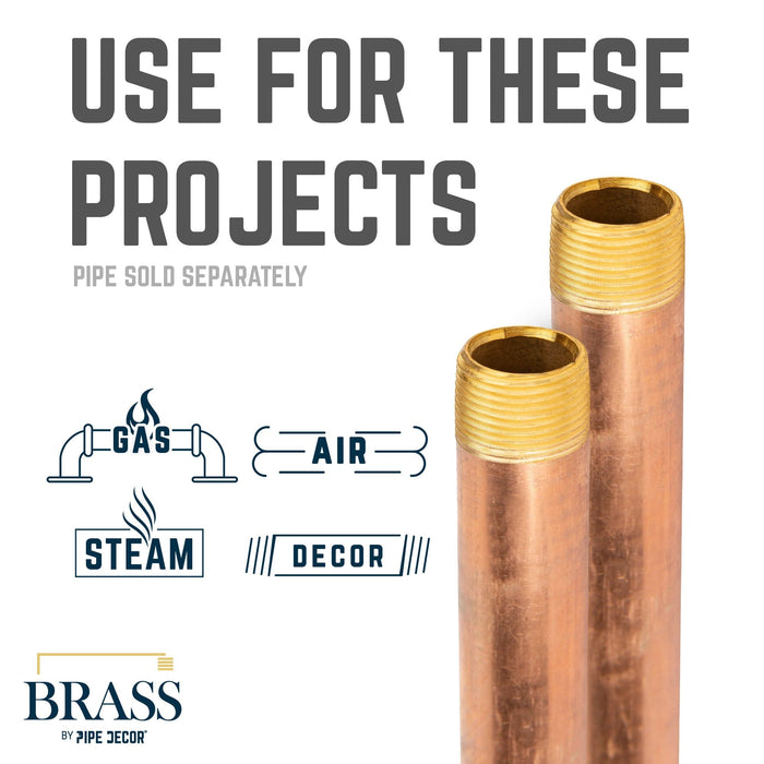 1/2 in. x 6 in. Red Brass Pipe — PIPE DECOR